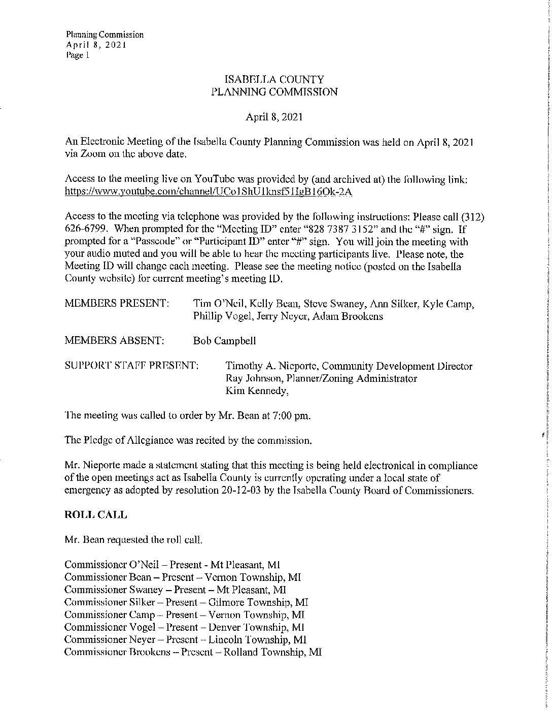 preview image of first page April 8, 2021 Approved Minutes