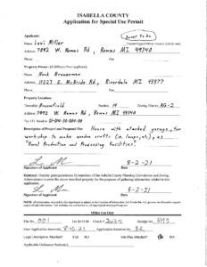 preview image of first page Special Use Permit #21-01 Rural Production and Processing – Levi Miller – Broomfield Township