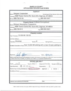 preview image of first page Site Plan Review #21-18 – Wolgast Corporation – Sherman Township