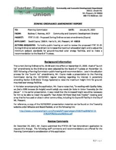 preview image of first page Union Township Text Amendment PTXT21-02