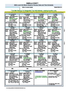 preview image of first page 2022 March Board of Review Schedule Summary