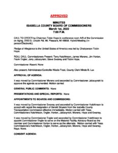 preview image of first page March 1, 2022 Minutes