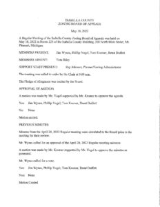 preview image of first page May 18, 2022 Approved Minutes