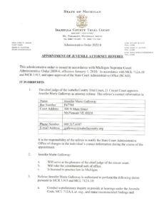 preview image of first page 2022-8 Appointment of Juvenile Attorney Referee-Galloway