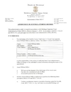 preview image of first page 2022-7 Appointment of Juvenile Attorney Referee -Miller