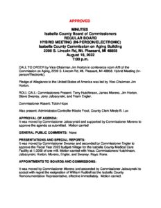 preview image of first page August 16, 2022 Minutes