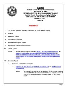 preview image of first page October 18, 2022 Agenda
