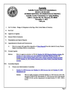 preview image of first page November 1, 2022 Agenda