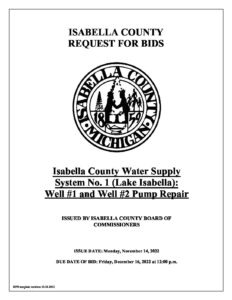preview image of first page Isabella County Water Supply System No. 1 (Lake Isabella): Well #1 and Well #2 Pump Repair
