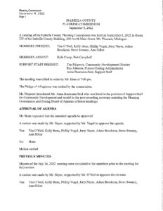 preview image of first page September 9, 2022 Approved Minutes