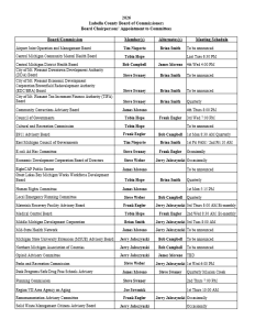 preview image of first page Board of Commissioners Chairperson Appointments to Committees