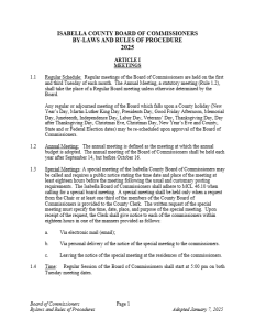 preview image of first page Isabella County Board of Commissioners By-Laws and Rules of Procedures