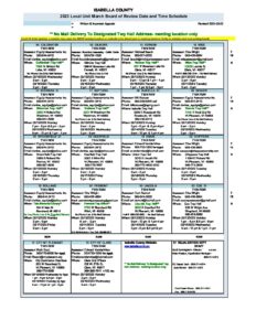preview image of first page 2023 March Board of Review Schedule Summary