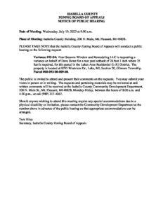 preview image of first page July 19, 2023 Public Hearing Notice