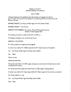 preview image of first page April 19, 2023 Approved Minutes