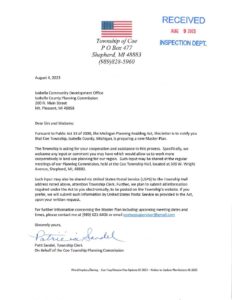 preview image of first page Coe Township Notice of Intent