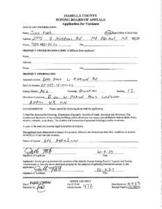 preview image of first page Variance #23-06 Jacob Toth – Broomfield Township