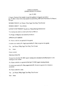 preview image of first page July 19, 2023 Approved Minutes