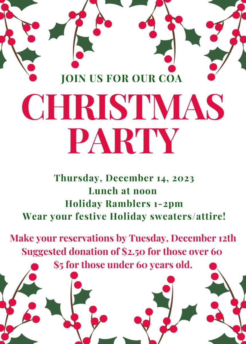 Christmas Lunch and Music by the Holiday Ramblers – Isabella County Michigan