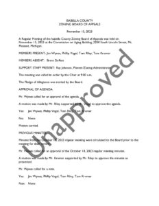 preview image of first page November 15, 2023 Unapproved Minutes