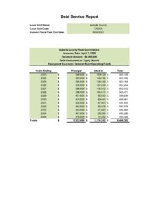 preview image of first page Debt Service Report