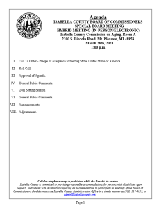 preview image of first page March 26, 2024 Special Meeting Agenda