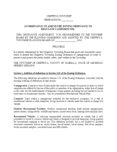 preview image of first page Chippewa Township Text Amendments