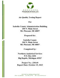 preview image of first page October 19, 2023 Air Quality Testing Report