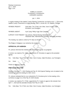 preview image of first page July 11, 2024 Unapproved Minutes