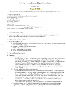 preview image of first page August 1, 2022 Minutes