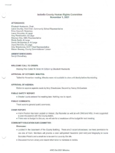 preview image of first page November 1, 2021 Minutes