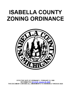 preview image of first page Isabella County Zoning Ordinance