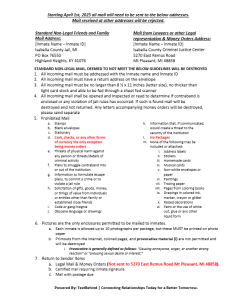 preview image of first page Inmate Mail As of April 1st, 2025