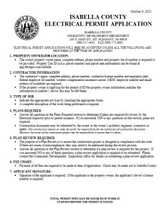 preview image of first page Application for Electrical Permit – Effective June 1, 2025