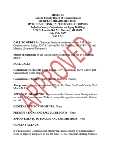 preview image of first page July 15, 2025 Regular Meeting Minutes