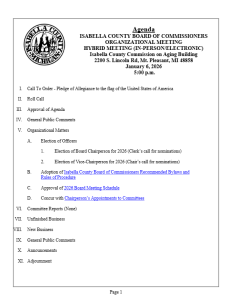 preview image of first page January 6, 2026 Organizational Meeting Agenda