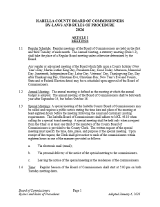 preview image of first page Isabella County Board of Commissioners By-Laws and Rules of Procedures