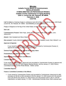 preview image of first page February 3, 2026 Regular Meeting Minutes