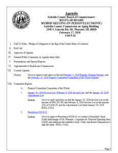 preview image of first page February 17, 2026 Regular Meeting Agenda