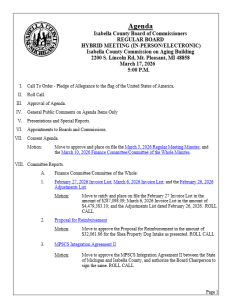 preview image of first page March 17, 2026 Regular Meeting Agenda