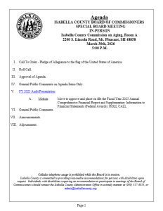 preview image of first page March 30, 2026 Special Meeting Agenda