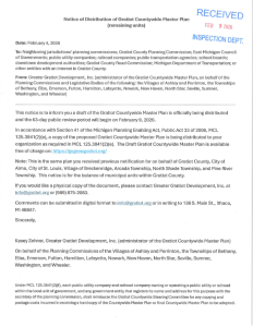 preview image of first page Notice of Master Plan Distribution (Various Gratiot County Municipalities)