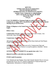 preview image of first page March 30, 2026 Special Meeting Minutes