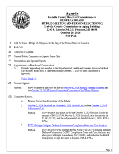 preview image of first page October 20, 2026 Regular Meeting Agenda